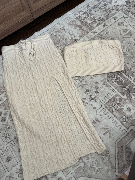 Fashion Nova Other - Fashion Nova Cream Cable Knit Sweater Set